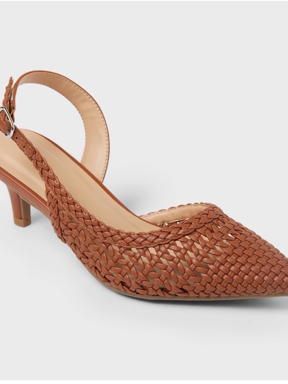 Universal Thread Woven Slingback Pump in Cognac Brown